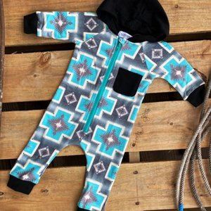 Aztec Print Baby Zip Up Hoodie Crazy Train